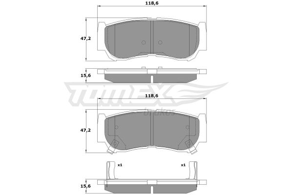 TOMEX BRAKES stabdžių trinkelių rinkinys, diskinis stabdys TX 15-64